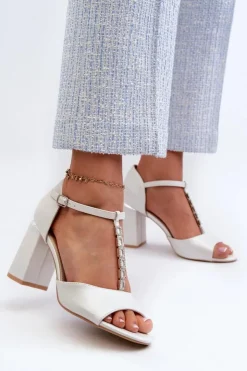 Damskie Buty damskie Vinceza Sandały Na Obcasie Z Cyrkoniami Srebrne Aniya