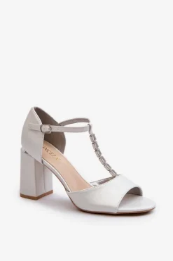 Damskie Buty damskie Vinceza Sandały Na Obcasie Z Cyrkoniami Srebrne Aniya