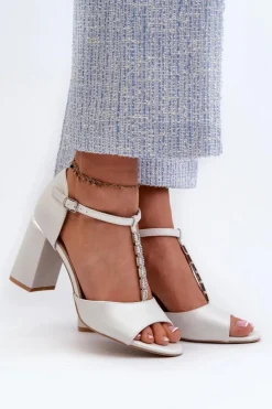 Damskie Buty damskie Vinceza Sandały Na Obcasie Z Cyrkoniami Srebrne Aniya