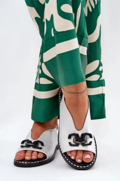 Clearance Boto Sandały Na Płaskim Obcasie Z Ozdobą Eko Skóra Srebrne Tillireta Srebrny