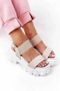Boto Sandały Gumowe|Sandały Płaskie*Sandały Na Platformie Beżowe Vagabond