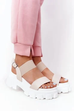 Boto Sandały Gumowe|Sandały Płaskie*Sandały Na Platformie Beżowe Vagabond