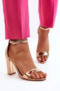 Boto Sandały Na Obcasie*Sandały Na Słupku Różowe Złoto Thakko