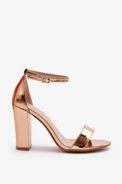 Boto Sandały Na Obcasie*Sandały Na Słupku Różowe Złoto Thakko