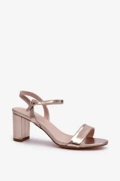 Damskie Evento Sandały Na Słupku Szampańskie Glindra