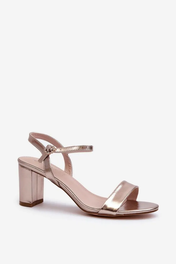 Damskie Evento Sandały Na Słupku Szampańskie Glindra