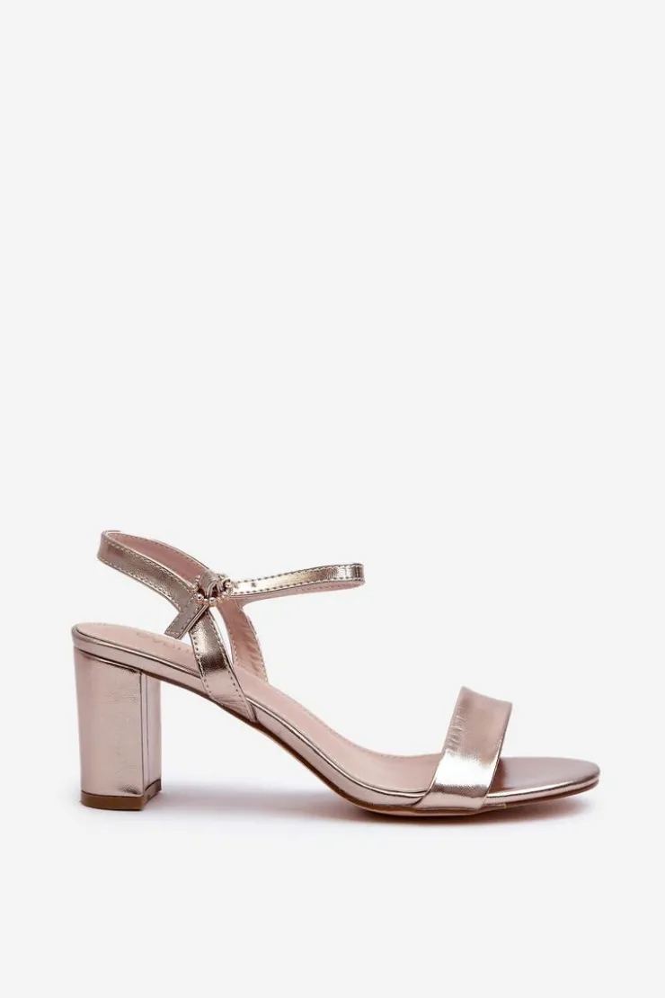 Damskie Evento Sandały Na Słupku Szampańskie Glindra