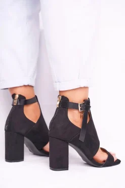 Damskie Buty damskie Vinceza Sandały Na Słupku Z Cholewką Vinceza 20-17054 Czarne