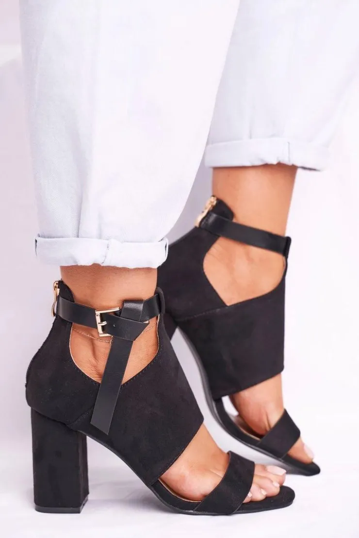 Damskie Buty damskie Vinceza Sandały Na Słupku Z Cholewką Vinceza 20-17054 Czarne