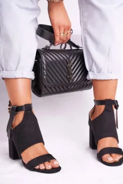 Damskie Buty damskie Vinceza Sandały Na Słupku Z Cholewką Vinceza 20-17054 Czarne