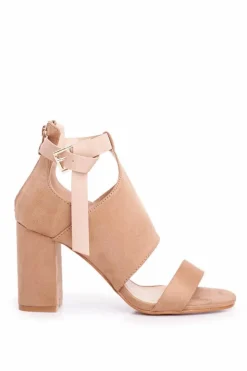 Damskie Buty damskie Vinceza Sandały Na Słupku Z Cholewką Vinceza 20-17054 Beżowe