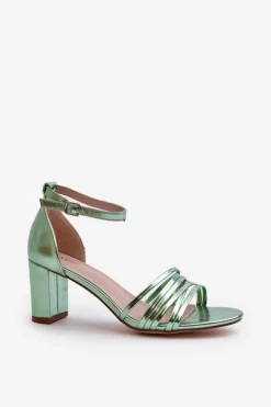 Evento Sandały Na Słupku|Sandały Na Obcasie*Sandały Na Słupku Z Paseczkami Zielone Enitia Zielony