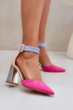 Boto Sandały Na Słupku|Sandały Na Obcasie*Sandały Na Słupku Ze Szpiczastymi Noskami Fuksja Gekkaria Różowy