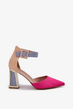Boto Sandały Na Słupku|Sandały Na Obcasie*Sandały Na Słupku Ze Szpiczastymi Noskami Fuksja Gekkaria Różowy