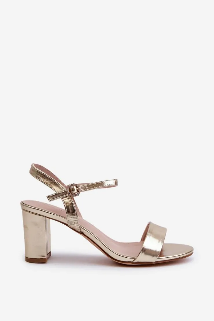 Online Evento Sandały Na Słupku Złote Glindra