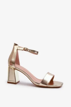 Damskie Boto Sandały Na Słupku Złote Pholia