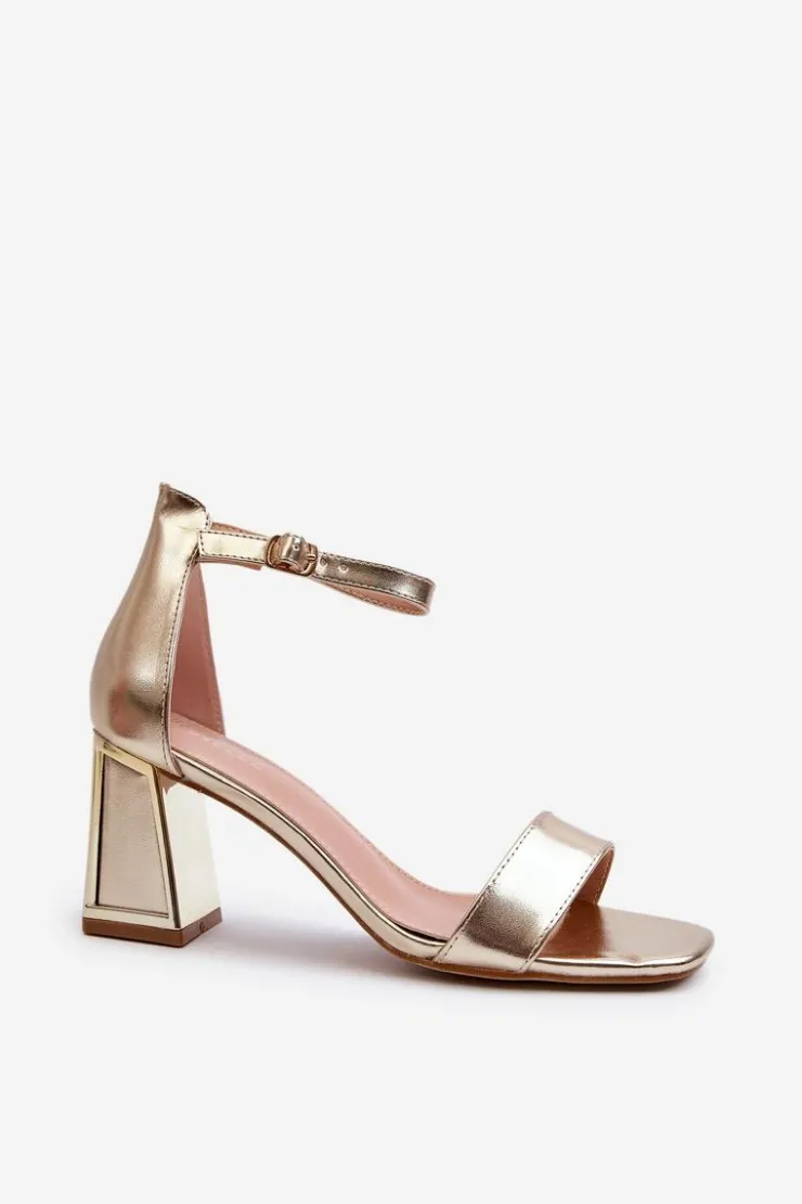 Damskie Boto Sandały Na Słupku Złote Pholia