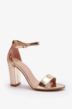 Damskie Boto Sandały Na Słupku Złote Thakko