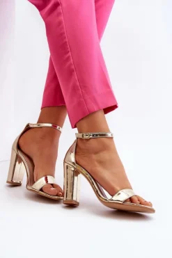 Damskie Boto Sandały Na Słupku Złote Thakko