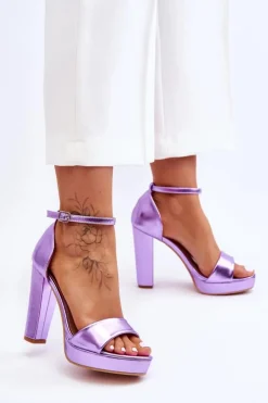 Damskie Boto Sandały Na Wysokim Obcasie Fioletowe Mandy