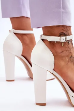 Damskie Boto Sandały Na Wysokim Obcasie Białe Mandy