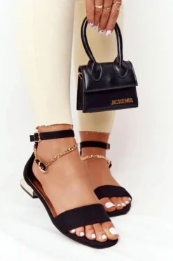 Sale Buty damskie Vinceza Sandały Na Złotym Obcasie Vinceza 21-17119 Czarne