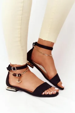 Sale Buty damskie Vinceza Sandały Na Złotym Obcasie Vinceza 21-17119 Czarne