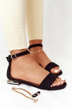 Sale Buty damskie Vinceza Sandały Na Złotym Obcasie Vinceza 21-17119 Czarne