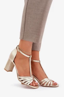 Online Laura Messi Sandały Z Naturalnej Skóry Na Słupku 2766