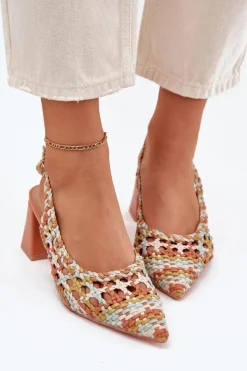 Boto Sandały Na Słupku|Sandały Na Obcasie*Sandały Z Plecionką Na Słupku Multikolor Ebina Wielokolorowy