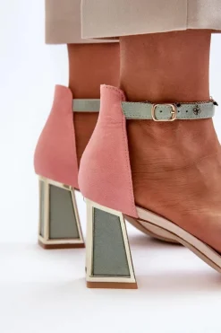 Hot Boto Sandały Zamszowe Na Słupku Fuksja Pholia