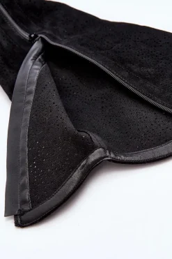 Damskie buty S.Barski Kozaki Wiosenne|Kozaki Ażurowe*S.Barski HY66-132 Kozaki Damskie Ażurowe Czarne Czarny