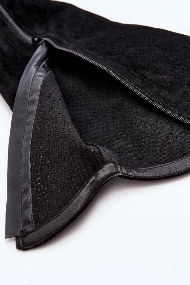 Damskie buty S.Barski Kozaki Wiosenne|Kozaki Ażurowe*S.Barski HY66-132 Kozaki Damskie Ażurowe Czarne Czarny