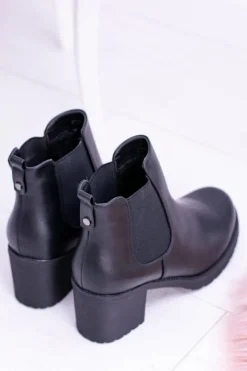 Outlet Buty Sergio Leone Sergio Leone Czarne Botki Na Słupku Tulso