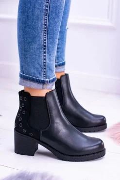 Best Buty Sergio Leone Sergio Leone Czarne Botki Na Słupku Megusto