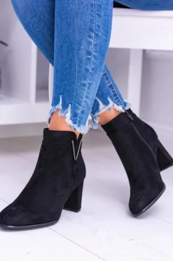 Buty Sergio Leone Botki Na Słupku|Brązowe I Beżowe Botki*Sergio Leone Czarne Botki Na Słupku Zamsz Valentia