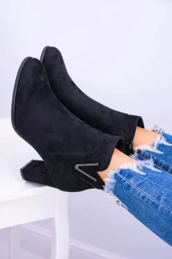 Buty Sergio Leone Botki Na Słupku|Brązowe I Beżowe Botki*Sergio Leone Czarne Botki Na Słupku Zamsz Valentia