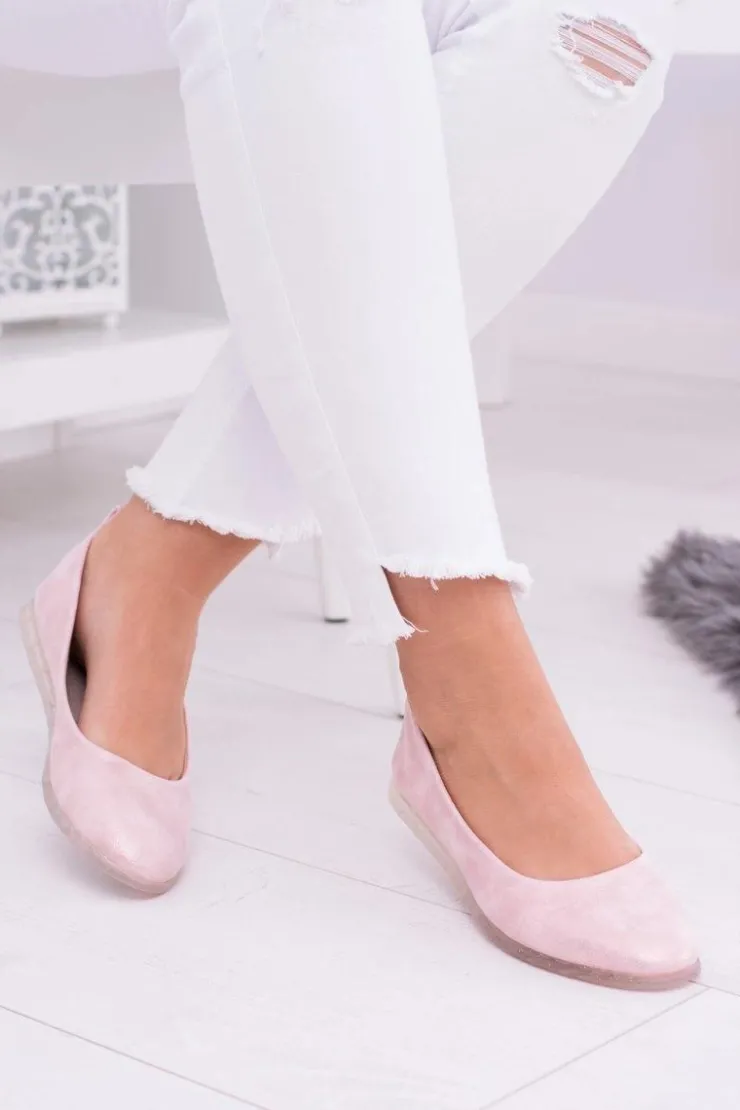 Damskie Buty Sergio Leone Sergio Leone Damskie Różowe Balerinki Makalu