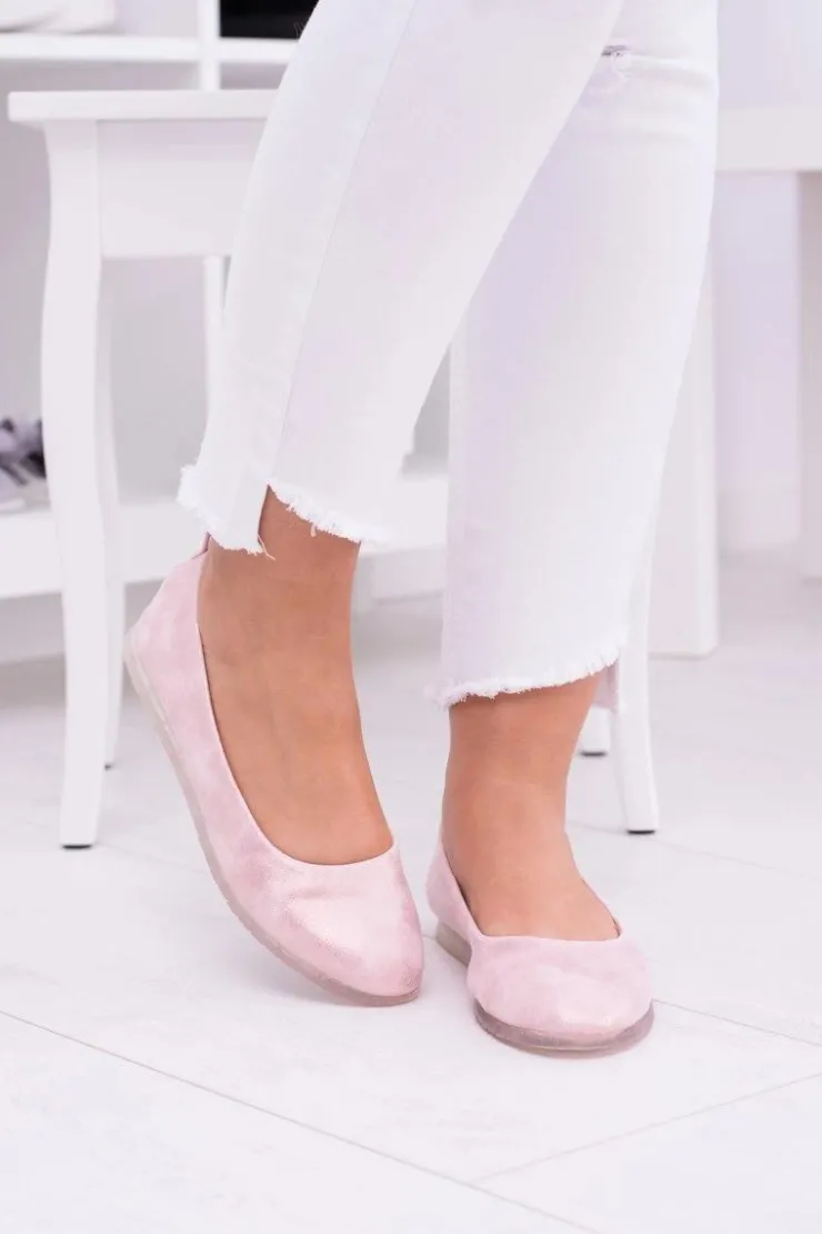 Damskie Buty Sergio Leone Sergio Leone Damskie Różowe Balerinki Makalu