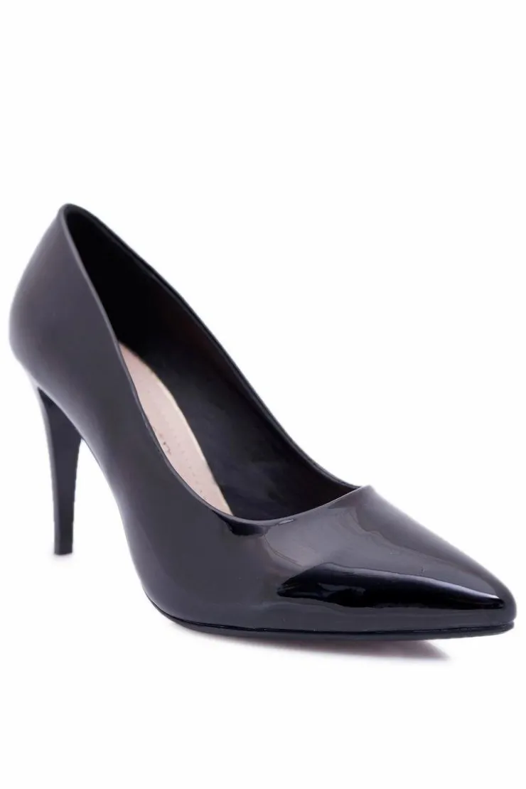 Damskie Buty Sergio Leone Sergio Leone Lakierowane Czółenka Szpilki Czarne Feliciana