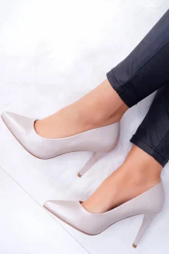 Damskie Buty Sergio Leone Sergio Leone Perłowe Czółenka Szpilki Nude Feliciana