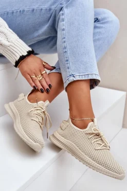 Damskie Boto Siateczkowe Wsuwane Buty Sportowe Damskie Beżowe Harice