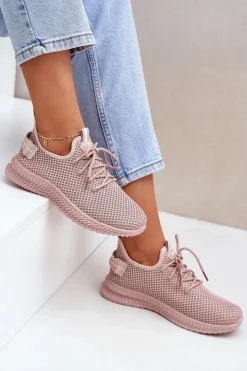 Hot Boto Siateczkowe Wsuwane Buty Sportowe Damskie Różowe Harice