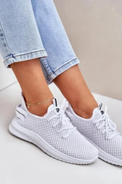 Boto Sneakersy Damskie*Siateczkowe Wsuwane Buty Sportowe Damskie Białe Harice