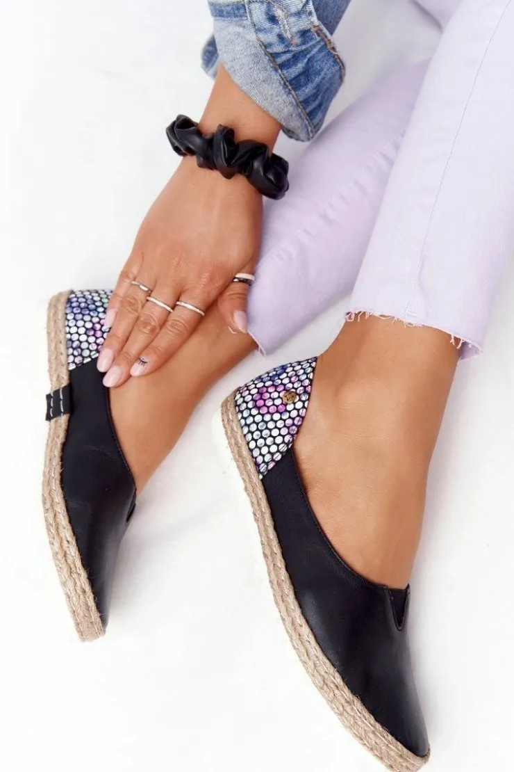 Online Maciejka Skórzane Baleriny 05056-01 Czarne