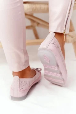 Sale Evento Skórzane Baleriny RIO FLORE Eco-Friendly Różowe