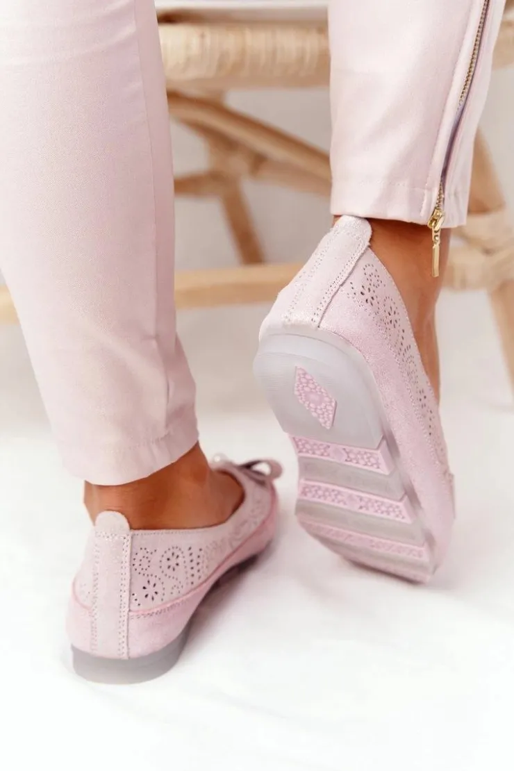 Sale Evento Skórzane Baleriny RIO FLORE Eco-Friendly Różowe