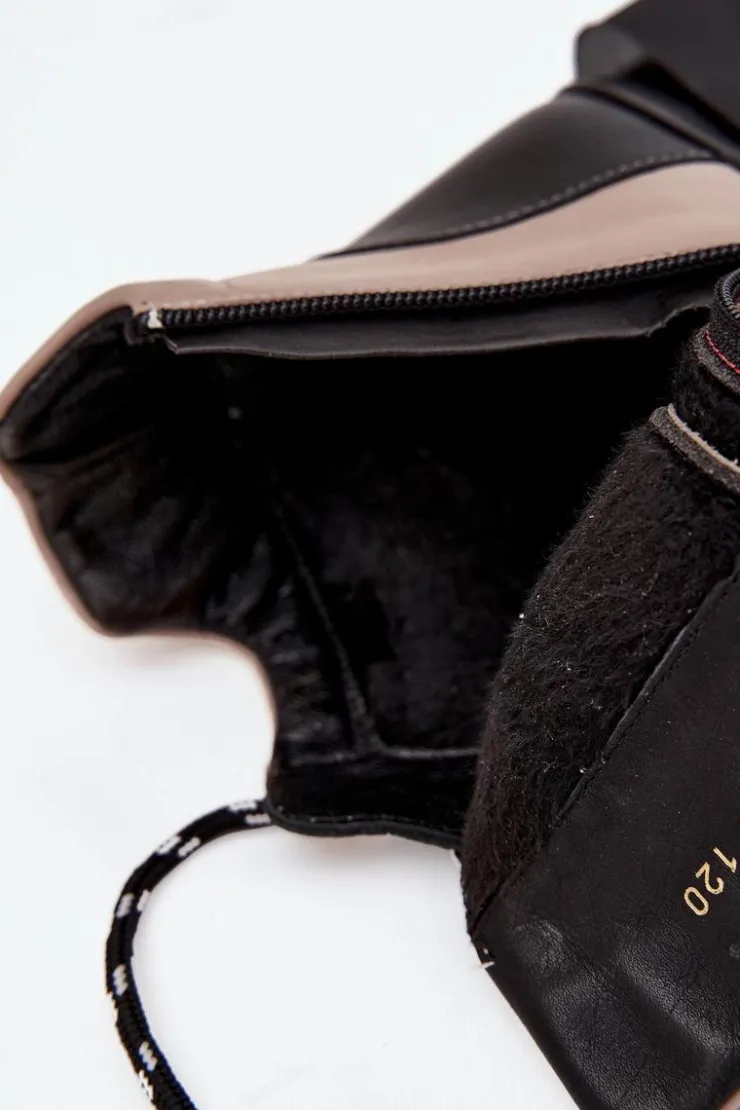 Online Artiker Skórzane Botki Damskie Na Platformie Ocieplane 55C0884 Beżowe