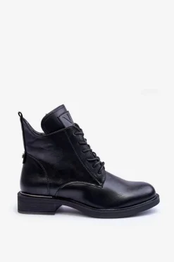 Damskie Buty damskie Vinceza Skórzane Botki Damskie Workery Czarne Tedrick