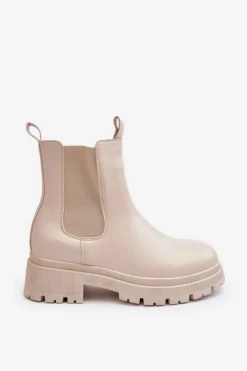 Boto Brązowe I Beżowe Botki|Botki Płaskie*Skórzane Botki Sztyblety Na Suwak Beżowe Pitrese